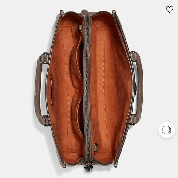 ⭐️SOLD⭐️ Coach Brooke Carryall In Pewter/Stone pebble leather - Picture 5 of 11